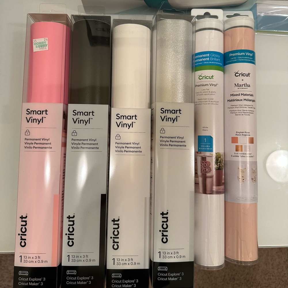 Cricut Smart Vinyl Bundle - Pink, Black, White, Cream